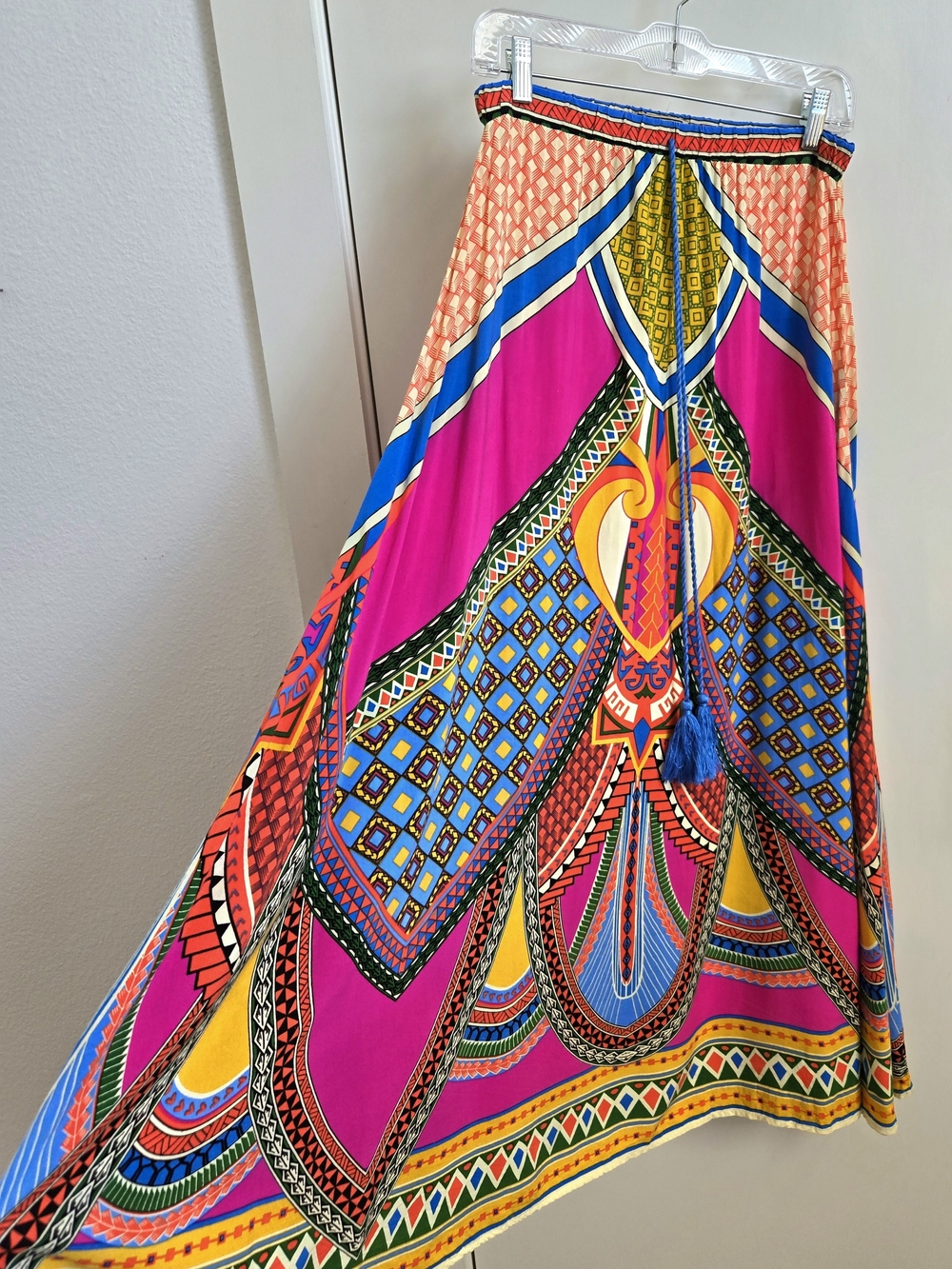 Flying Tomato Boho Aztec Print Pink Festival Maxi Skirt